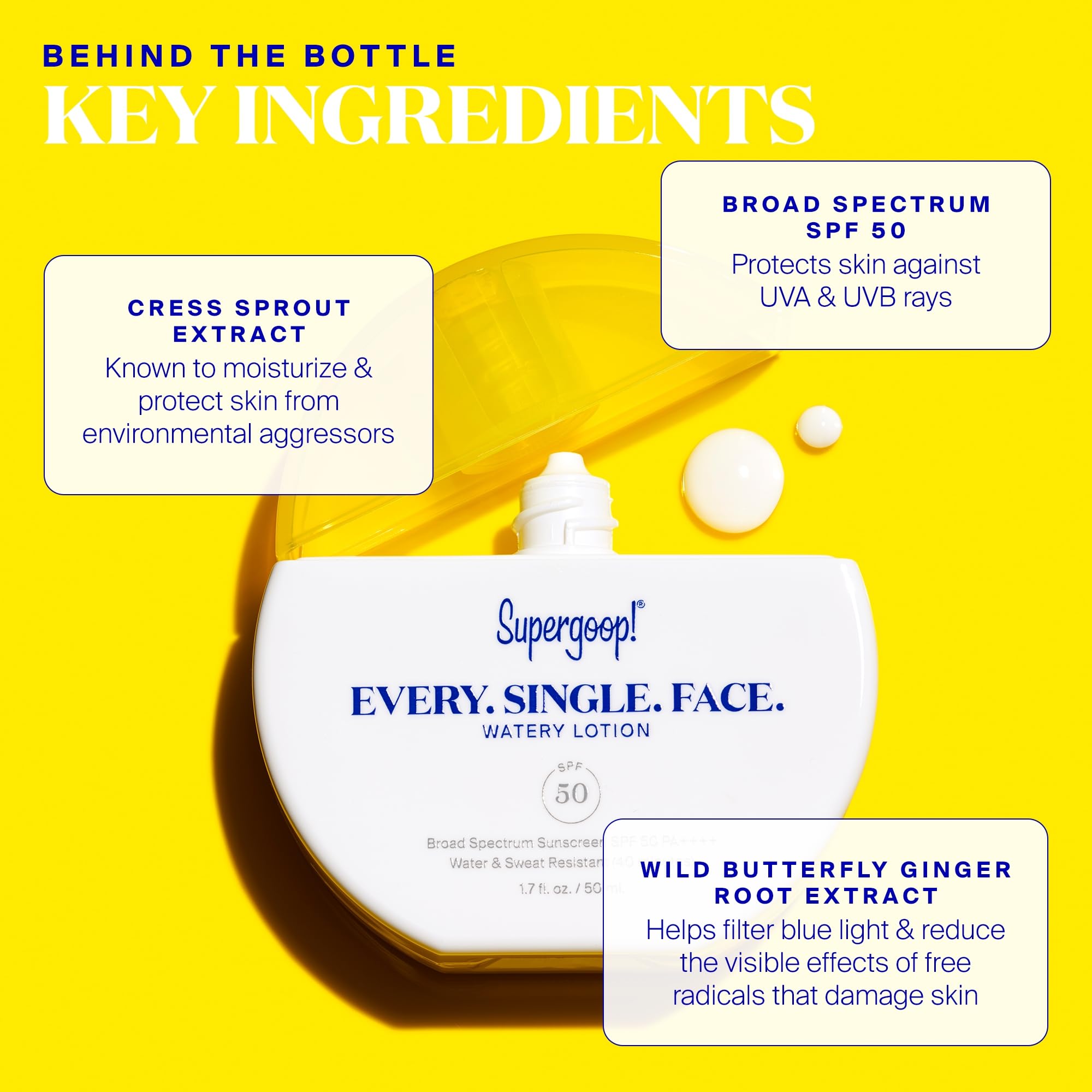 Supergoop! Every. Single. Face. Watery Lotion application promises quick, even coverage across the face.