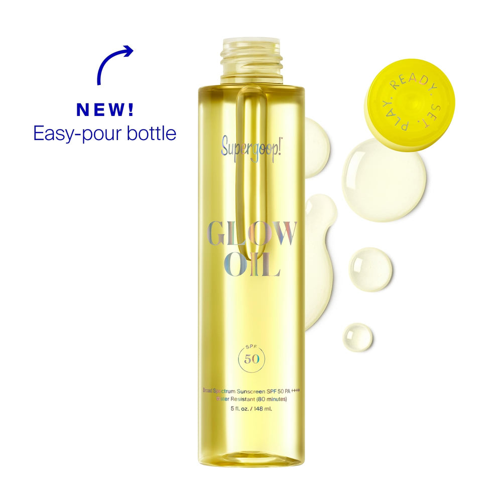 Supergoop! Glow Oil marigold extract image highlights antioxidant-rich nourishment for skin.