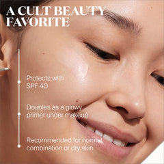 Supergoop Glowscreen Dawn pearlescent swirl texture for dewy finish