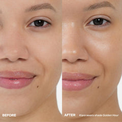 Supergoop Glowscreen Drops on-face glow application enhances natural radiance