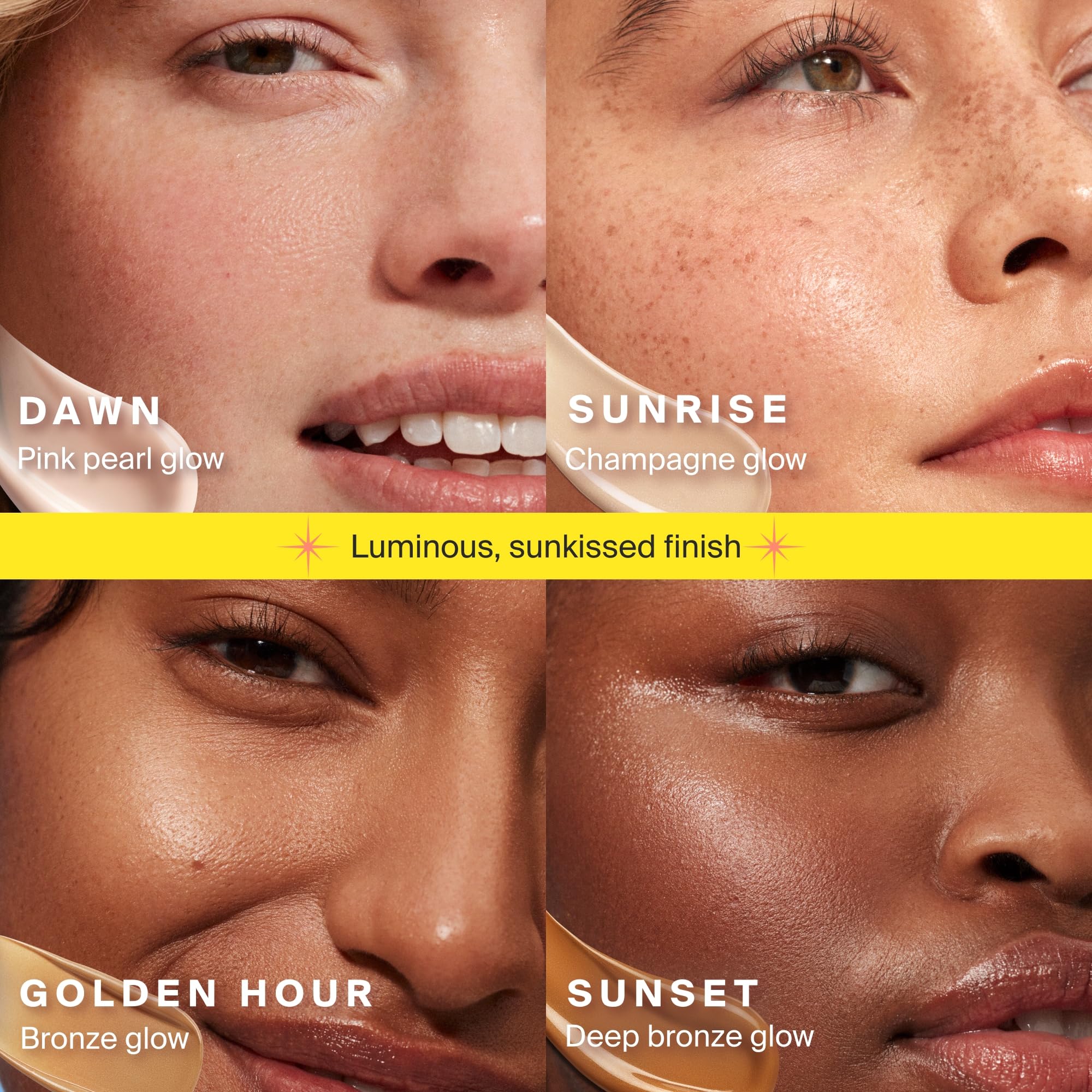 Supergoop! Glowscreen hyaluronic acid image suggests plump, hydrated skin.