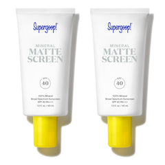 Supergoop! Mineral Mattescreen pack-2-45ml offers lightweight matte protection for daily use.