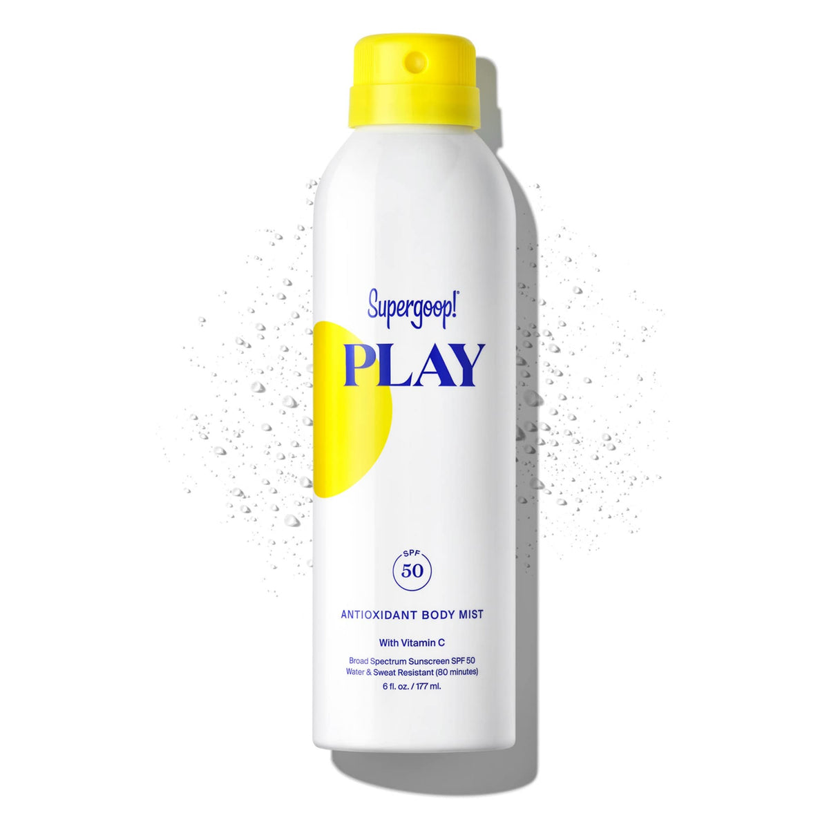 Supergoop! PLAY Antioxidant Body Mist bottle pour for easy sun protection on the go