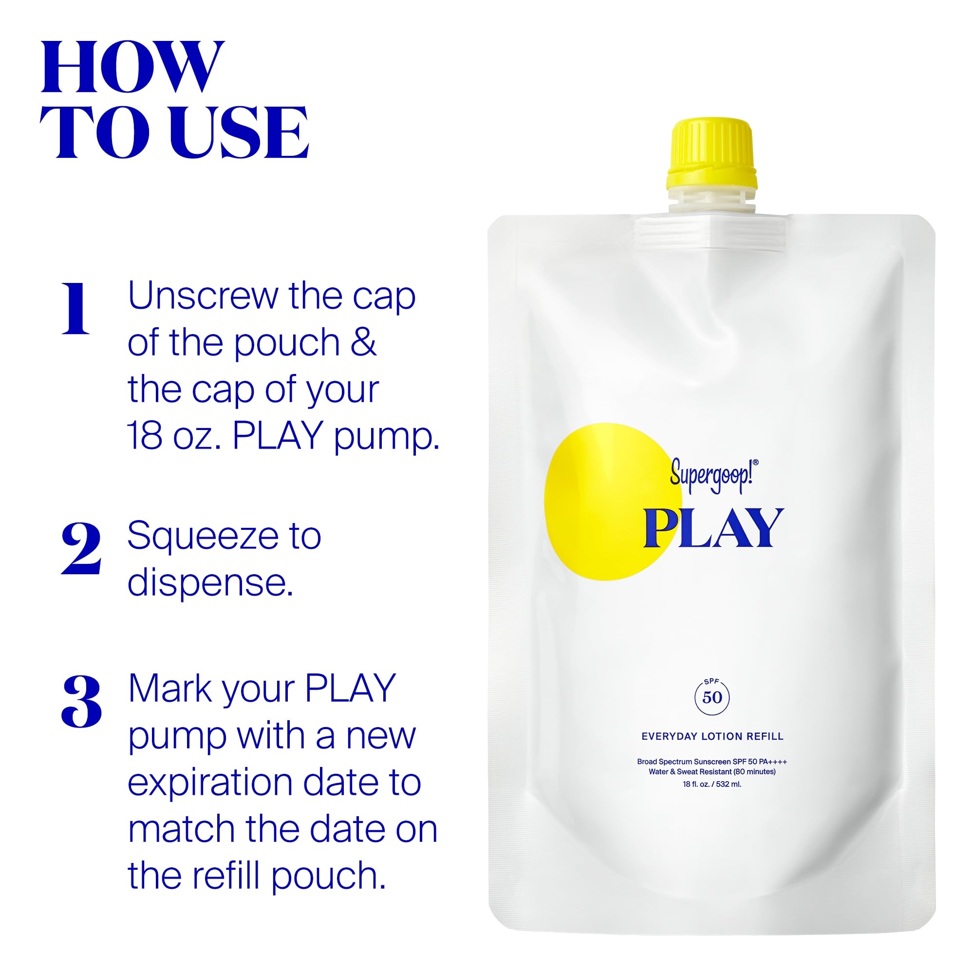 Supergoop PLAY Everyday Lotion texture close-up demonstrating lightweight, non-greasy feel