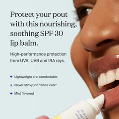 Supergoop! PLAY Lip Balm SPF 30 packaging front highlighting mint flavor.