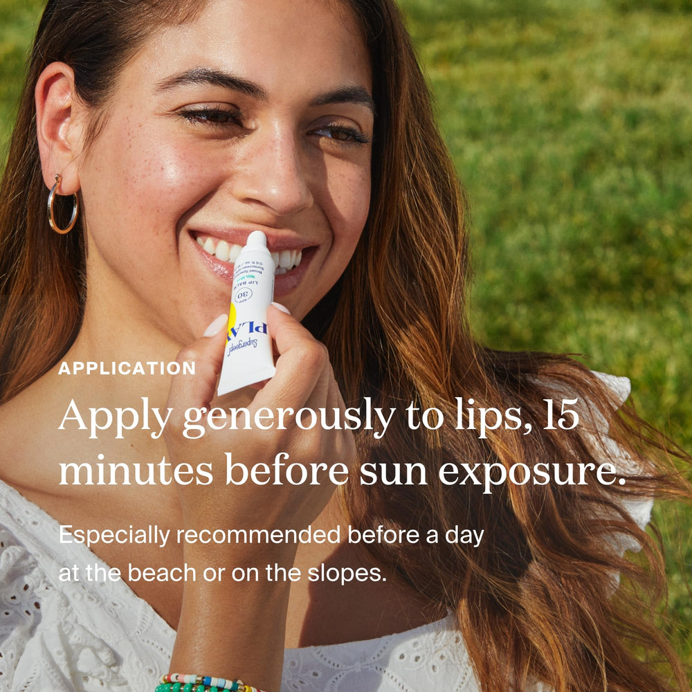 Supergoop! PLAY Lip Balm endures sweat owing to water-resistant formula.