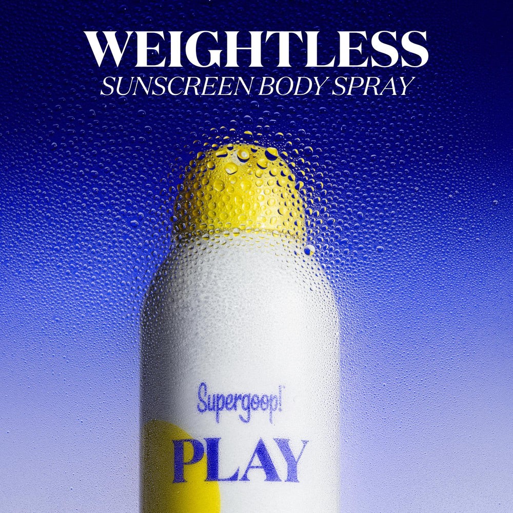 Supergoop! PLAY SPF 50 Body Mist on wet skin enables quick reapplication