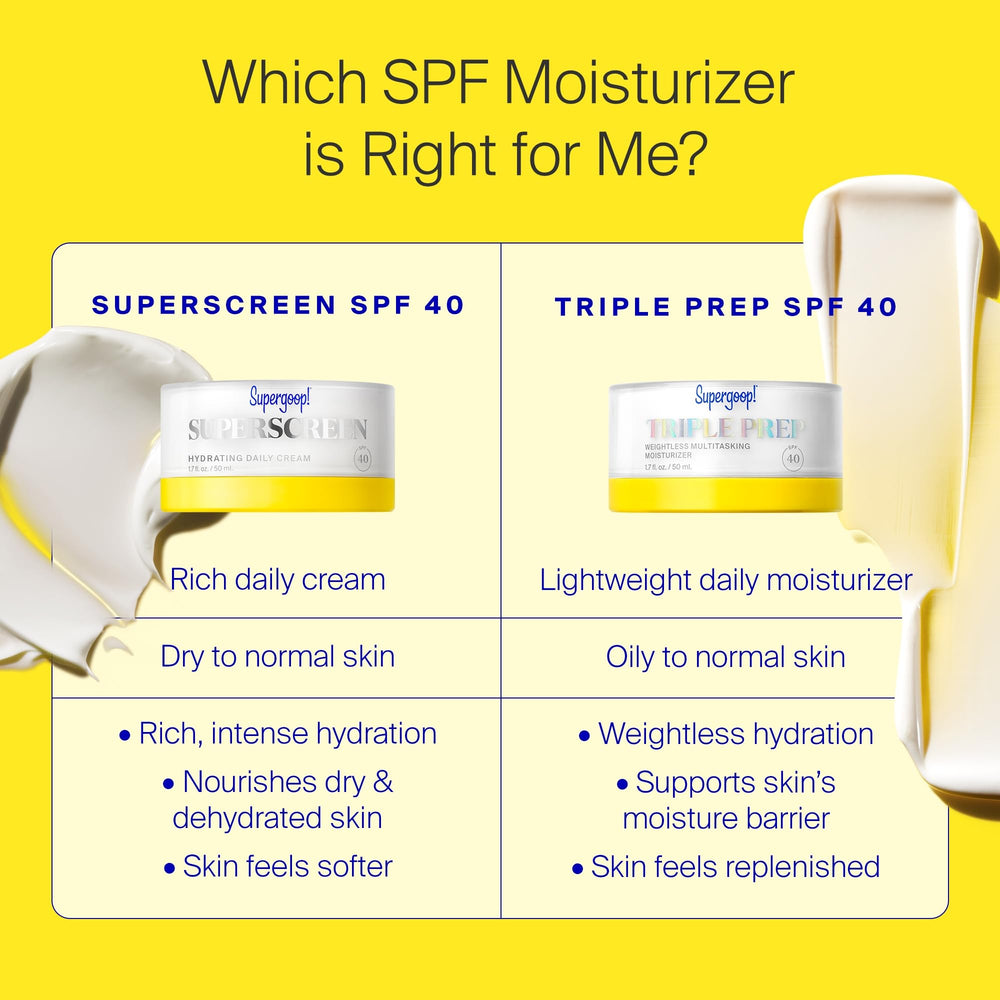 All skin types and tones can use Superscreen for moisture and protection