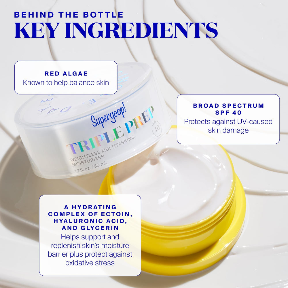 Supergoop! Triple Prep blue light graphic communicates protection against oxidative stress from screens