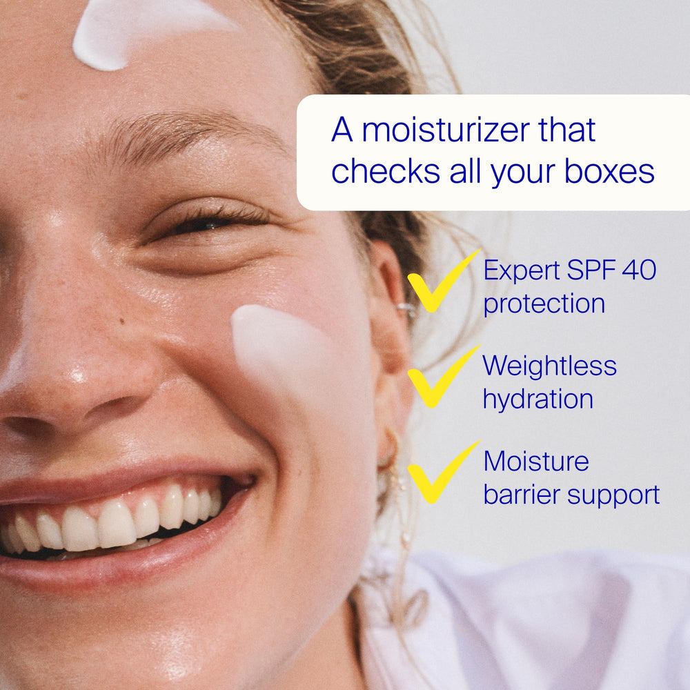 Supergoop! Triple Prep texture swirl demonstrates creamy, non-greasy application for balanced skin