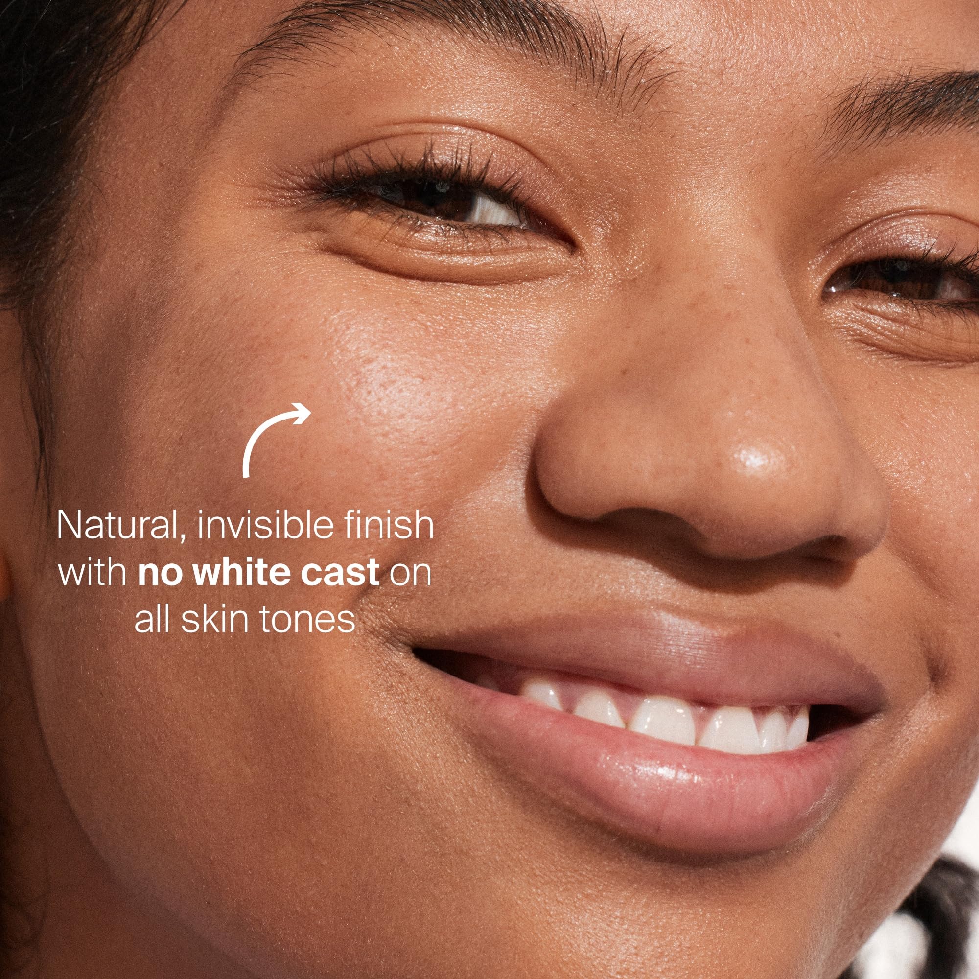 Supergoop Unseen Clear Sunscreen applied before makeup creates a smooth base