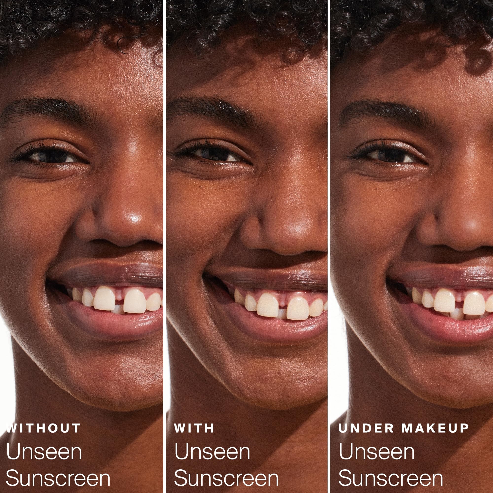 Supergoop Unseen Clear Sunscreen beard-friendly formula stays clear on facial hair