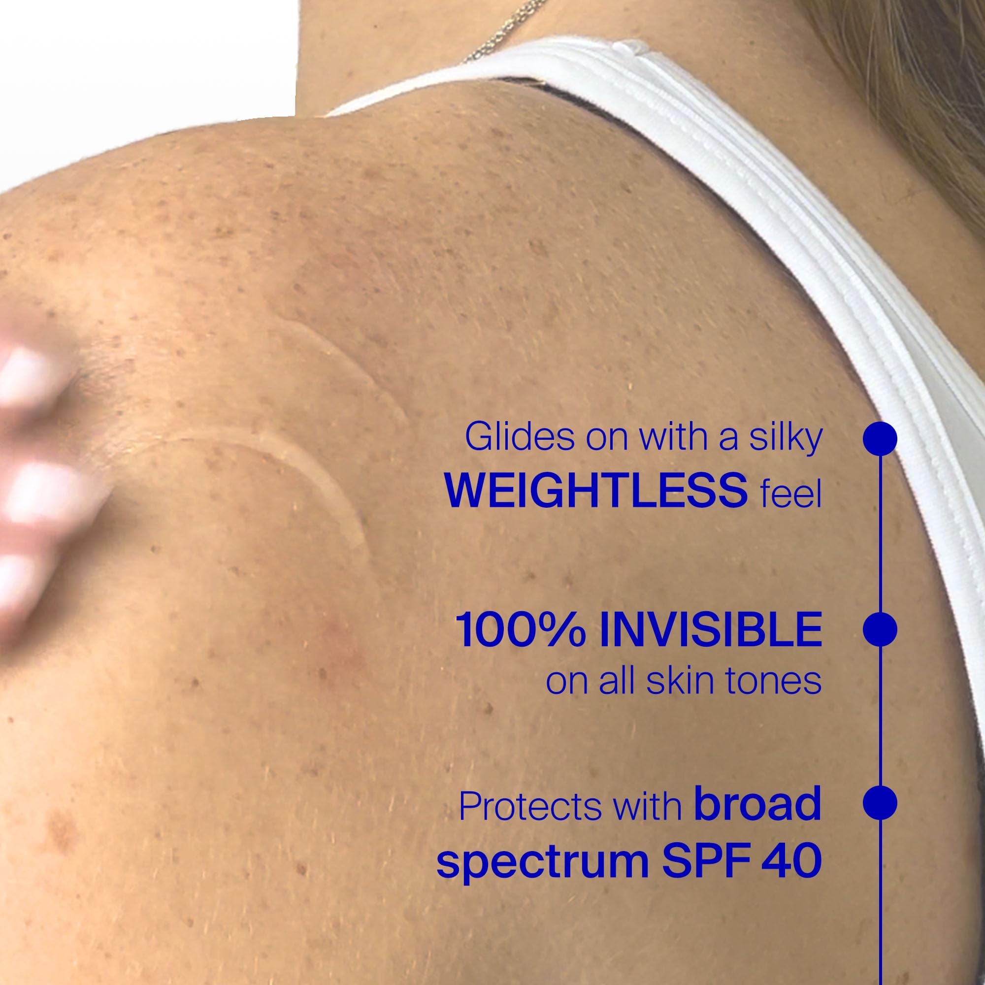 Supergoop! Unseen Sunscreen Body application demonstrates non-greasy glide on skin