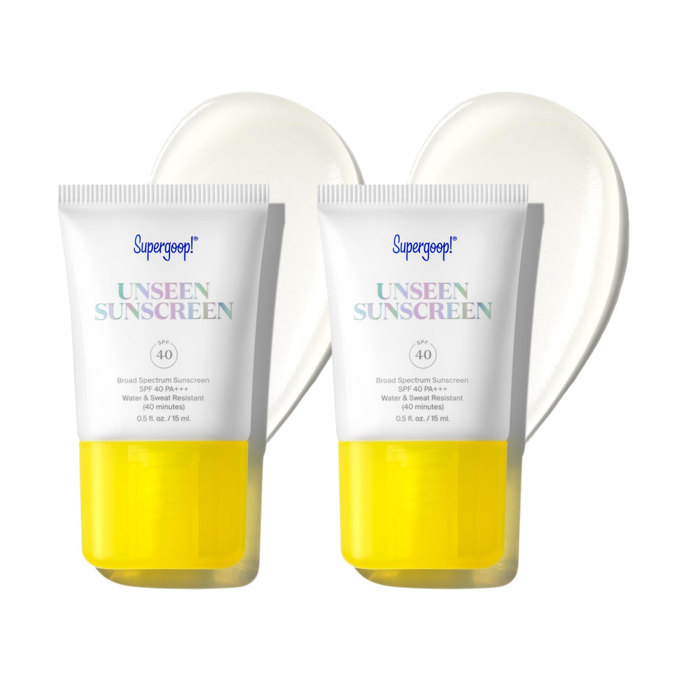 Supergoop! Unseen Sunscreen bottle – clear, weightless protection for daily wear.