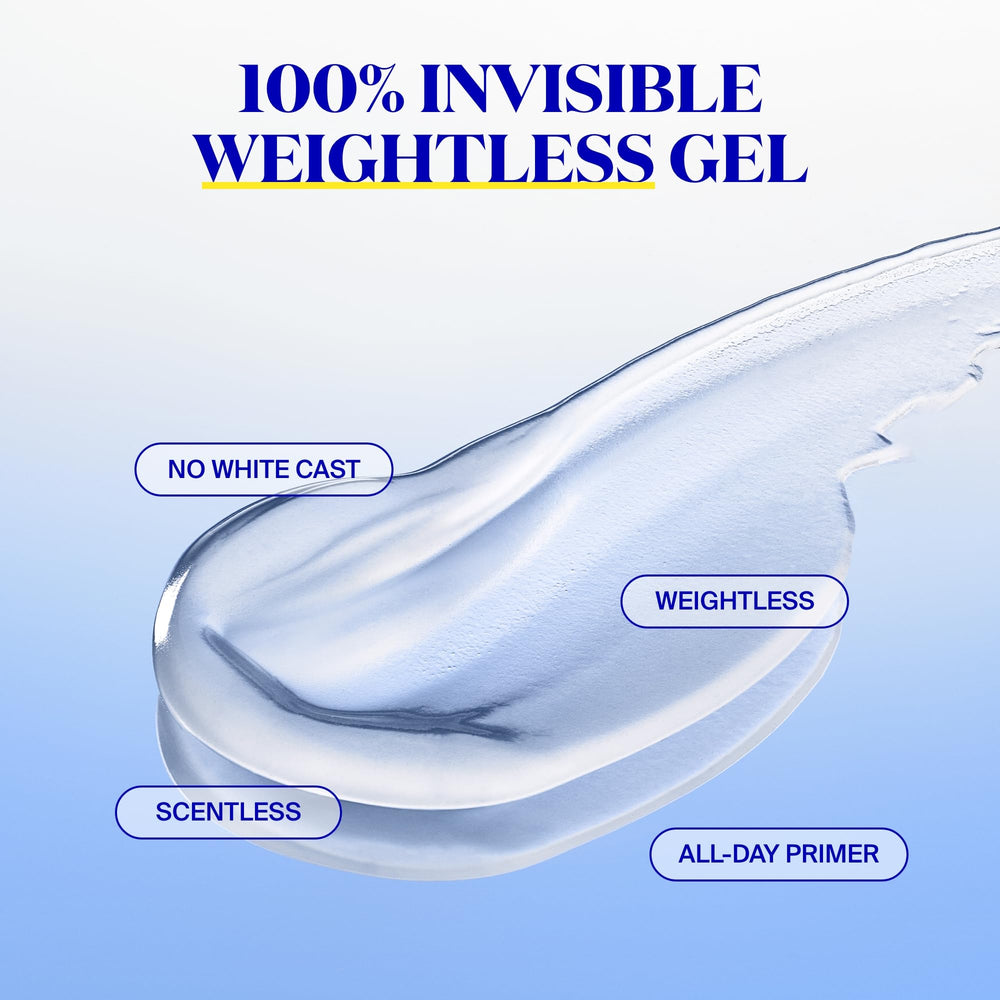 Supergoop Unseen Sunscreen SPF 50 application demonstrates sheer coverage with no white cast
