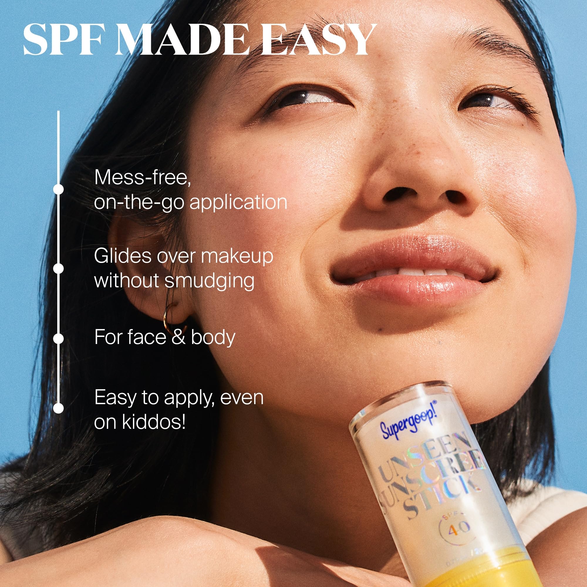 Silky texture of Supergoop Unseen Sunscreen Stick gliding on skin
