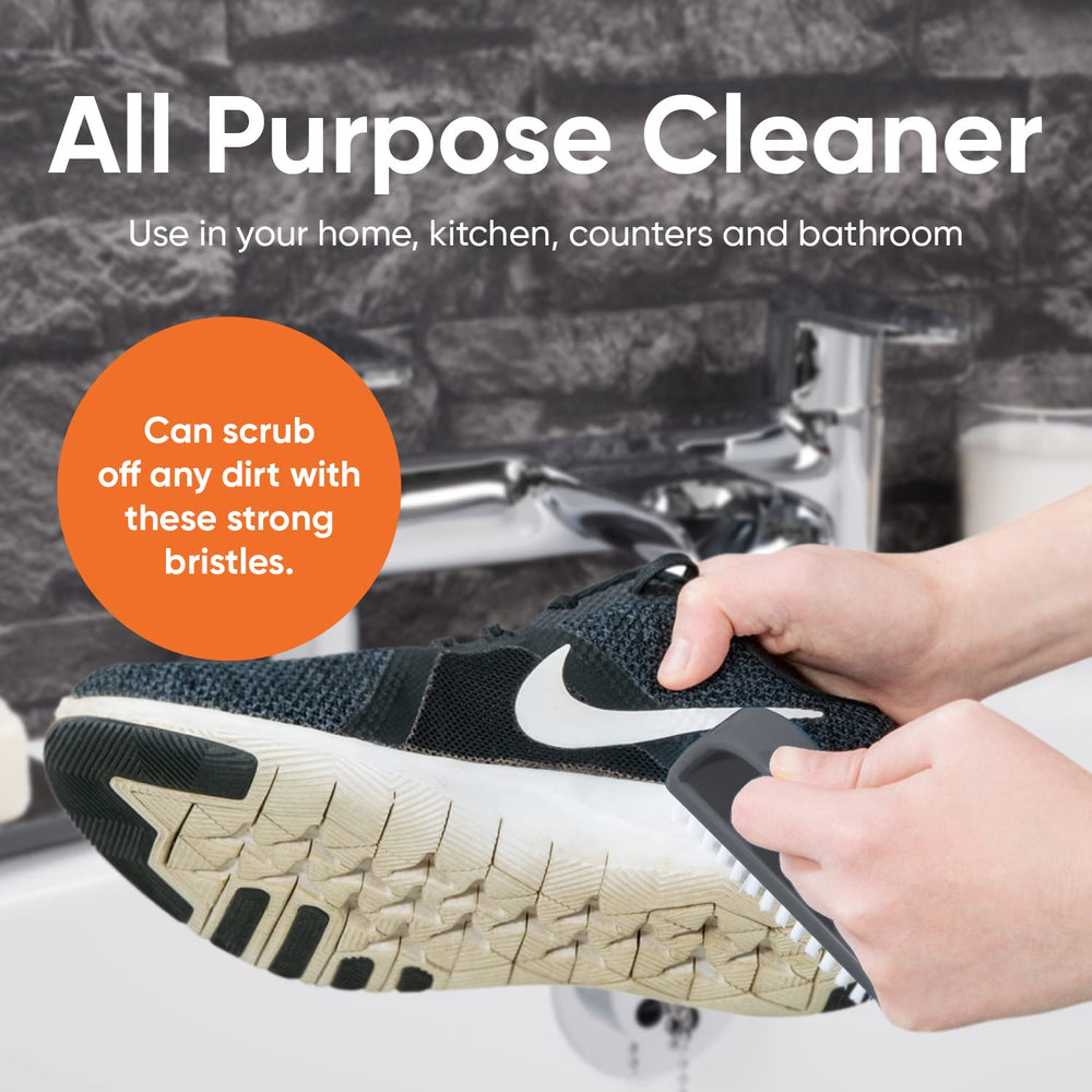 Superio Stiff Nail Brush bathroom-cleaning shot highlights versatility in bathrooms.