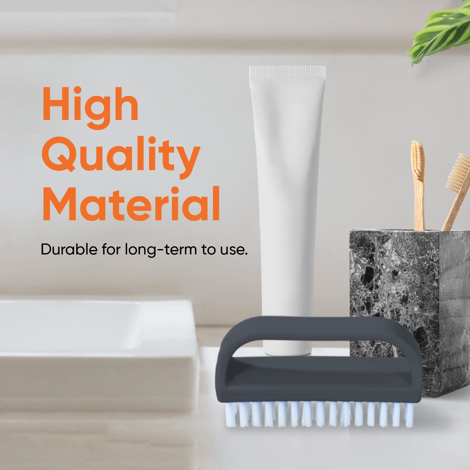 Superio Stiff Nail Brush ergonomic handle focuses on comfortable grip during extended scrubbing.