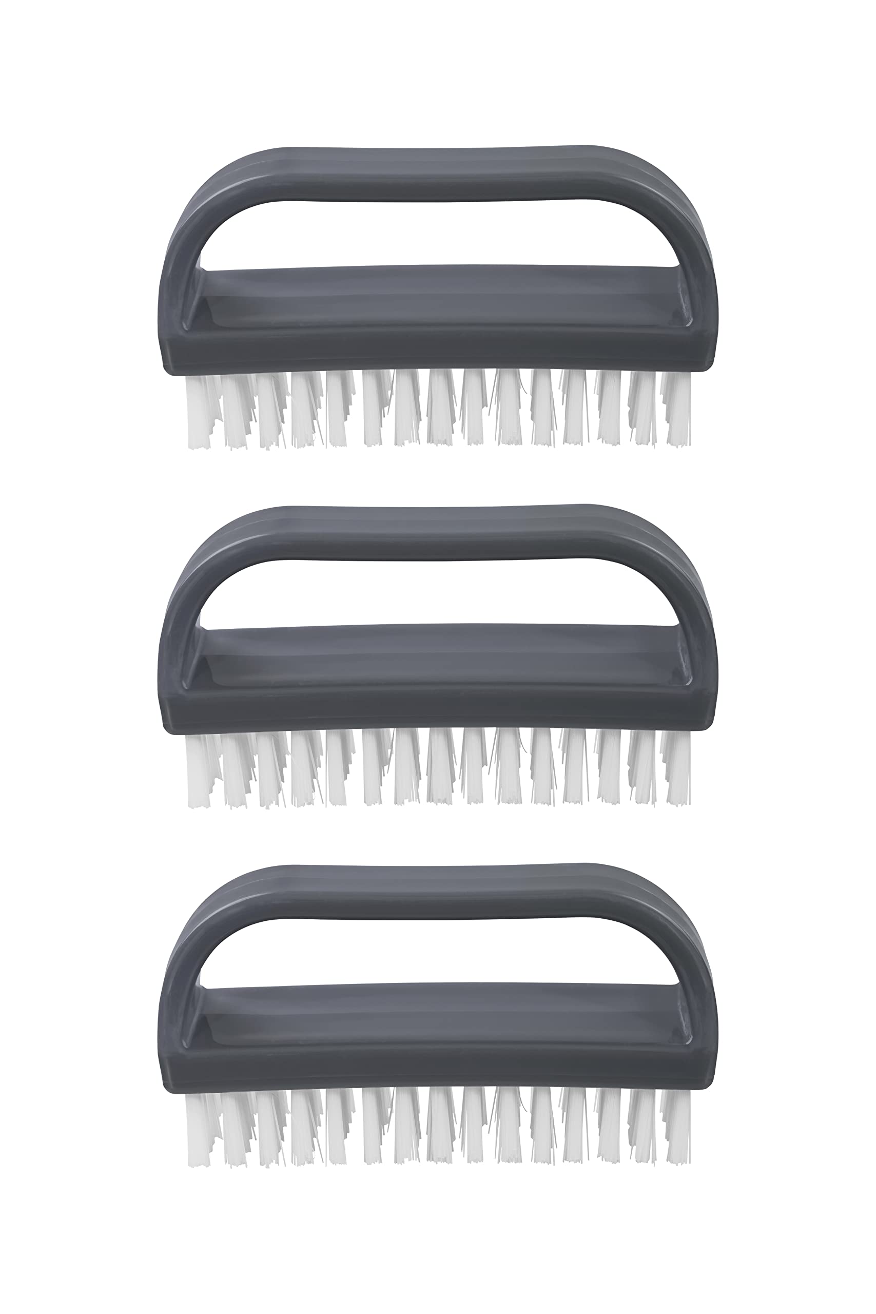 Superio Stiff Nail Brush with Handle close-up shows durable bristles for tough grime removal.