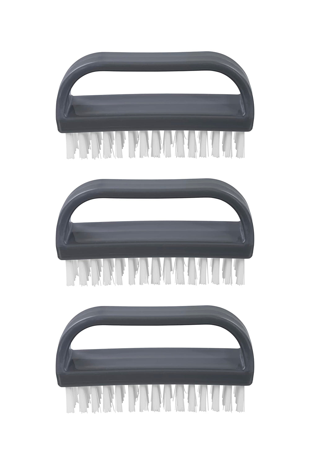 Superio Stiff Nail Brush with Handle close-up shows durable bristles for tough grime removal.