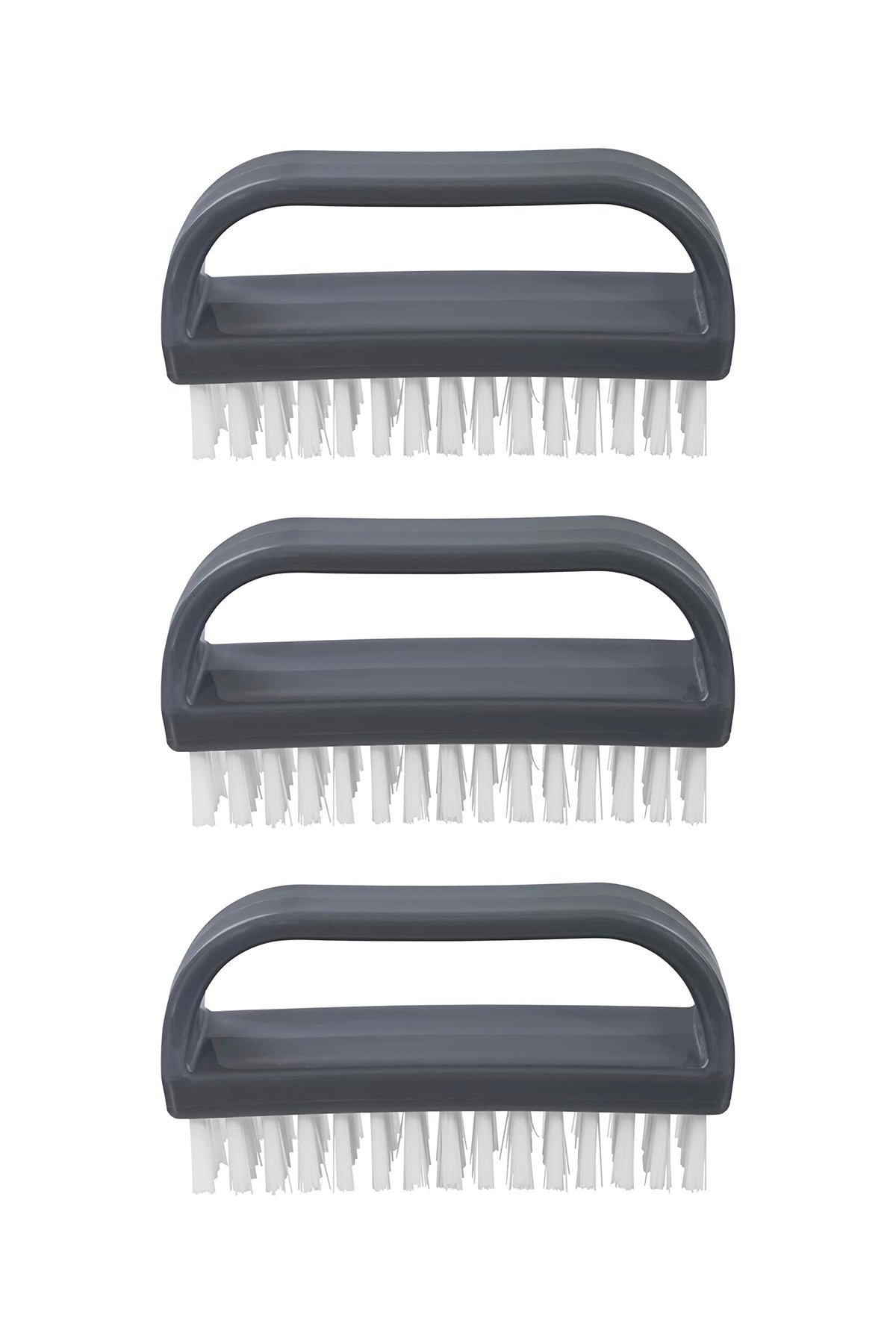 Superio Stiff Nail Brush with Handle close-up shows durable bristles for tough grime removal.