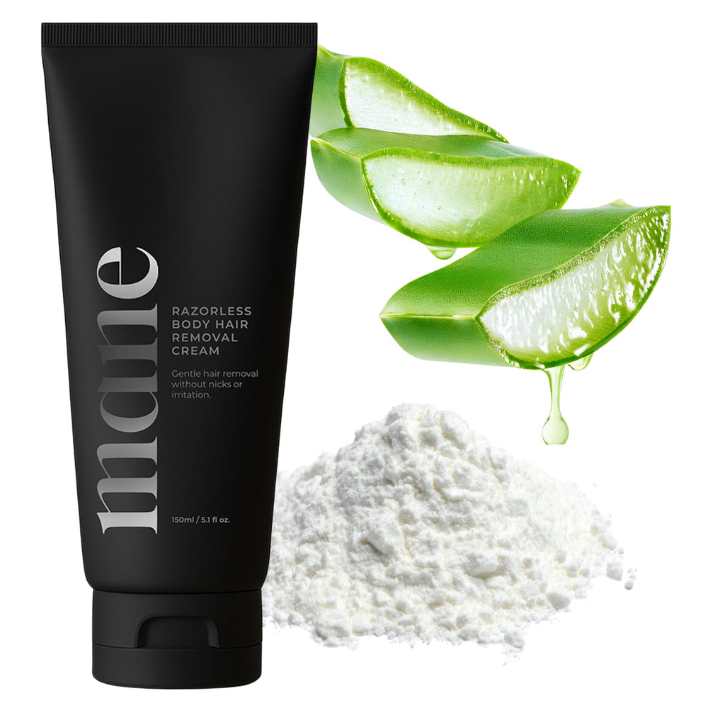 Superior Mane cream being applied with spatula for smooth, even hair removal