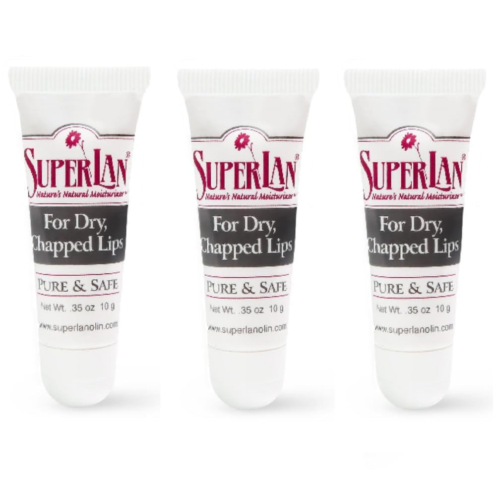 Superlan lanolin lip balm tube for on-the-go lip repair.