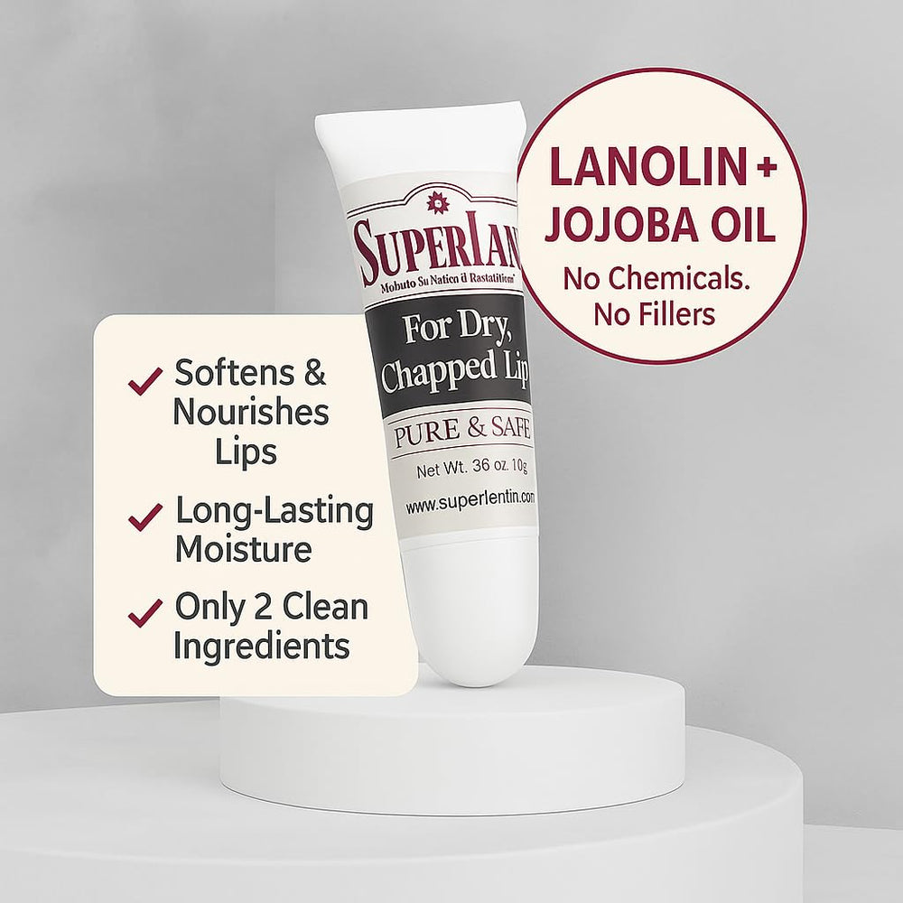 Ultra-pure jojoba oil enhances hydration in the Superlan balm.