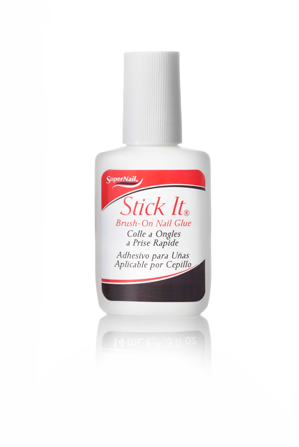 SuperNail Stick It Glue con brocha para aplicación precisa de uñas