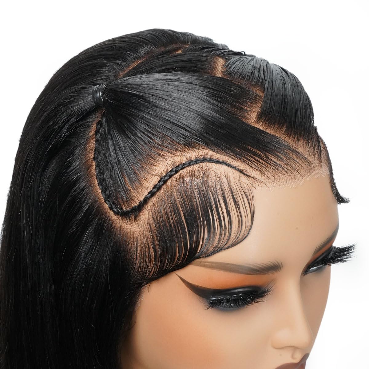 SUPERNOVA glueless short bob braided wig 13x4 lace front detail