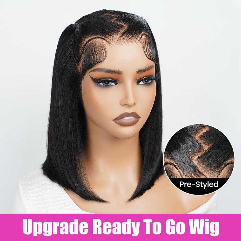 SUPERNOVA glueless short bob braided wig 200% density for full look