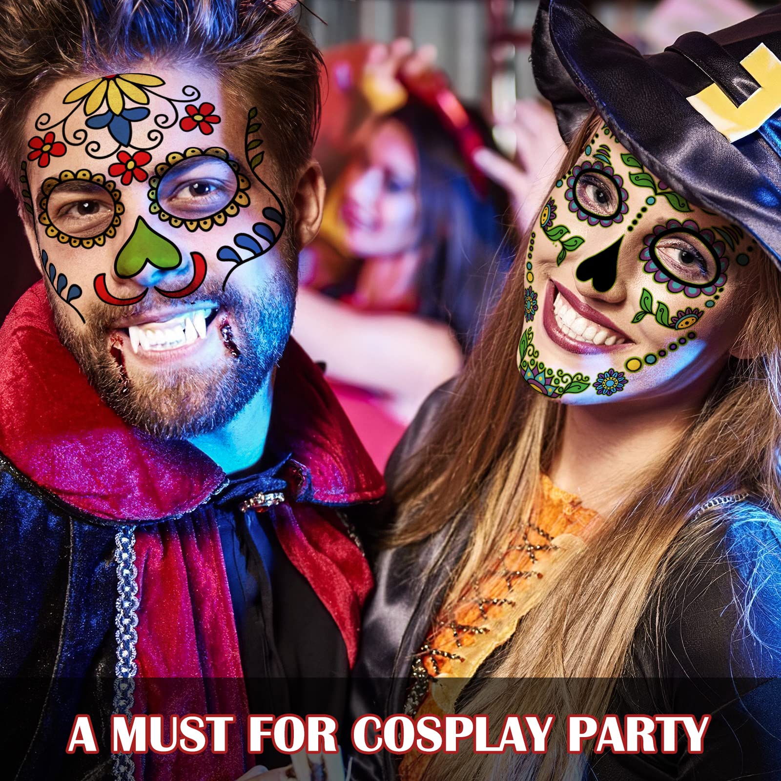 Supersfel Halloween cosplay graphics provide dramatic makeup accents