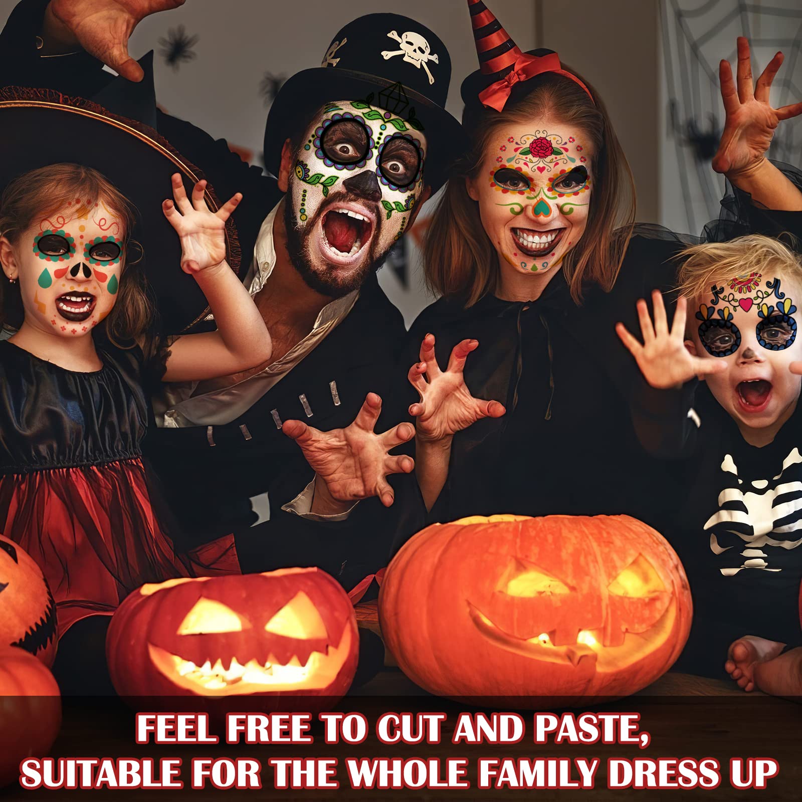 Supersfel kids-friendly Dia de los Muertos tattoos suitable for family fun