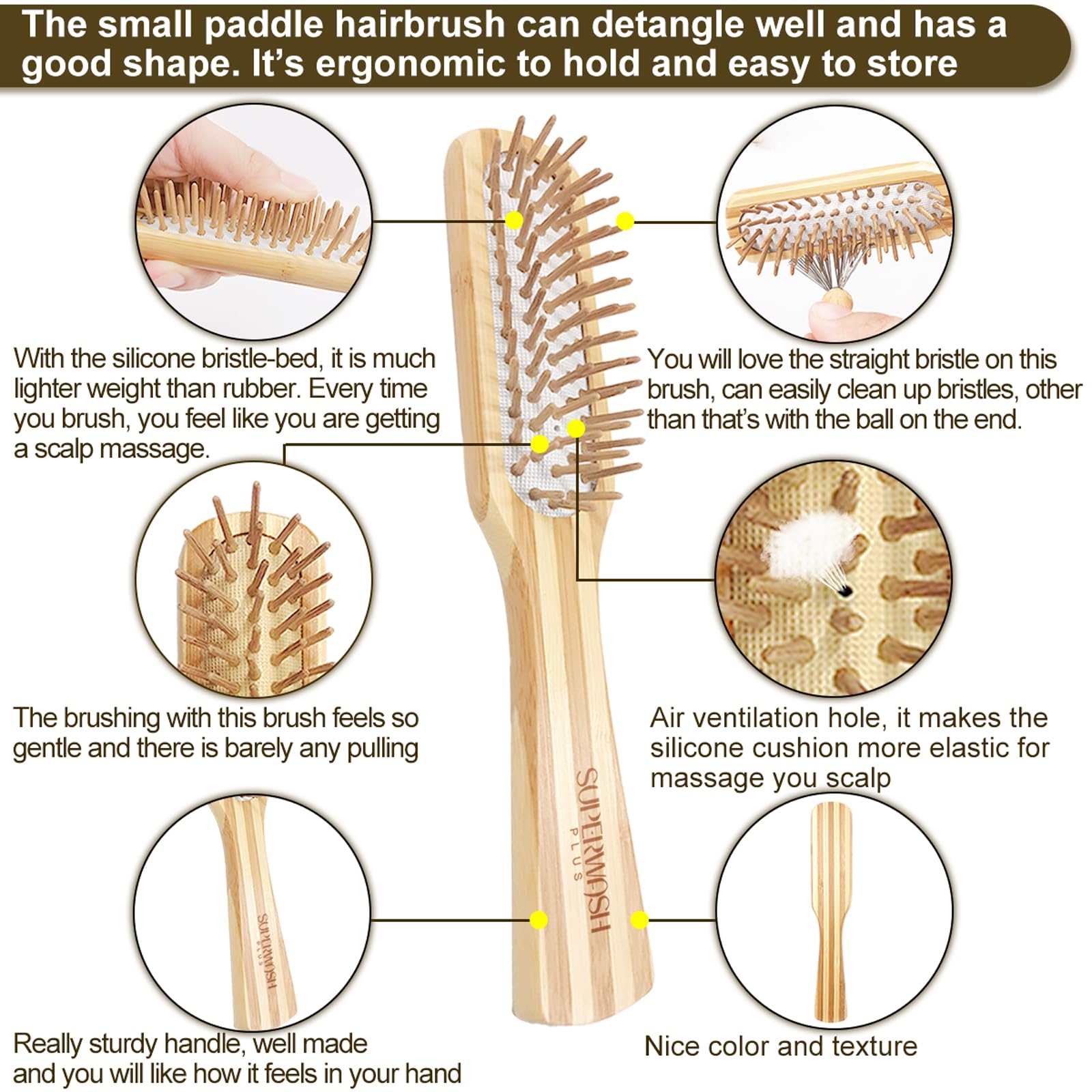 Cleaning tool included in Superwash Plus bamboo set for hygiene