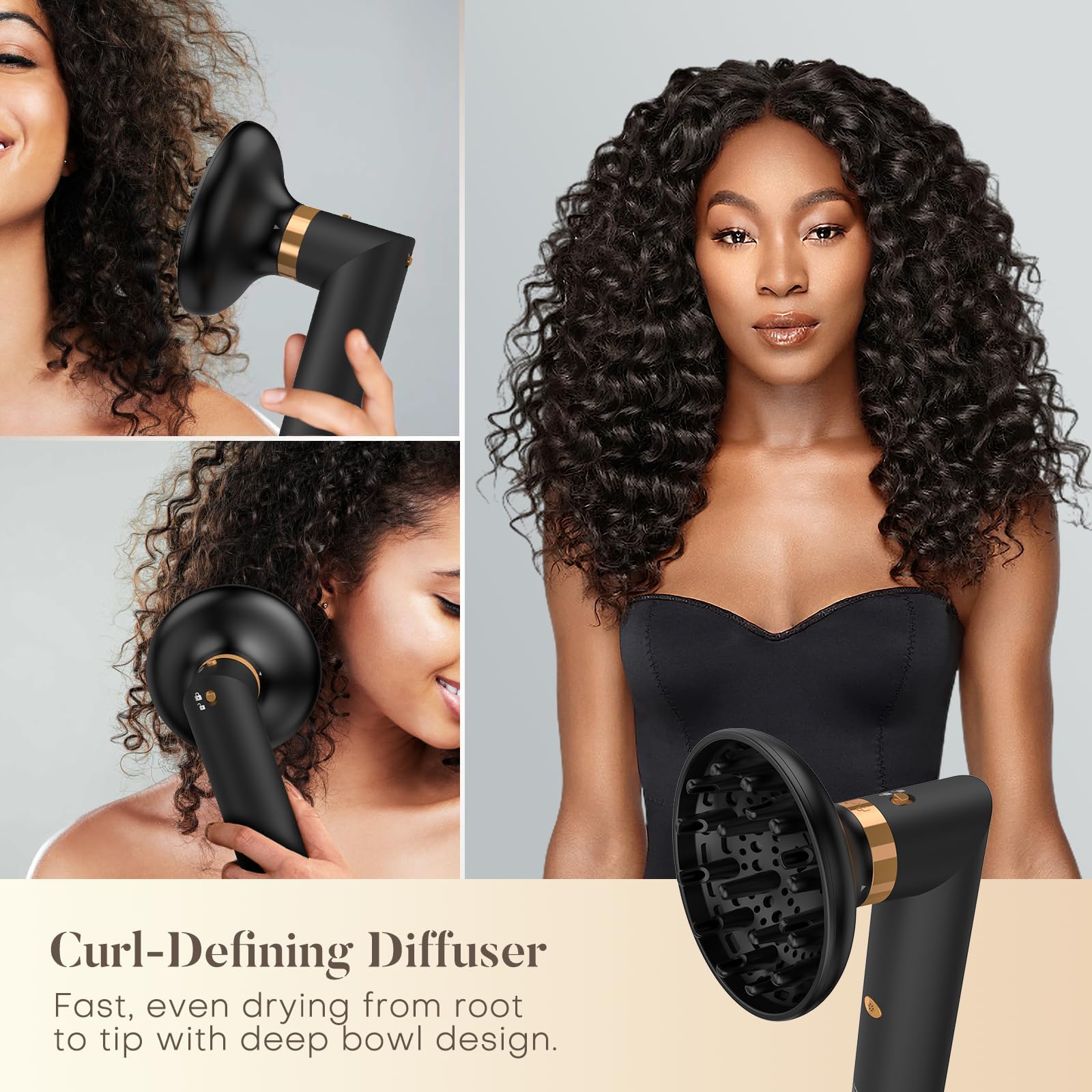 SUPGALIY Air Styler 5 in 1 premium black concentrator nozzle for precise airflow