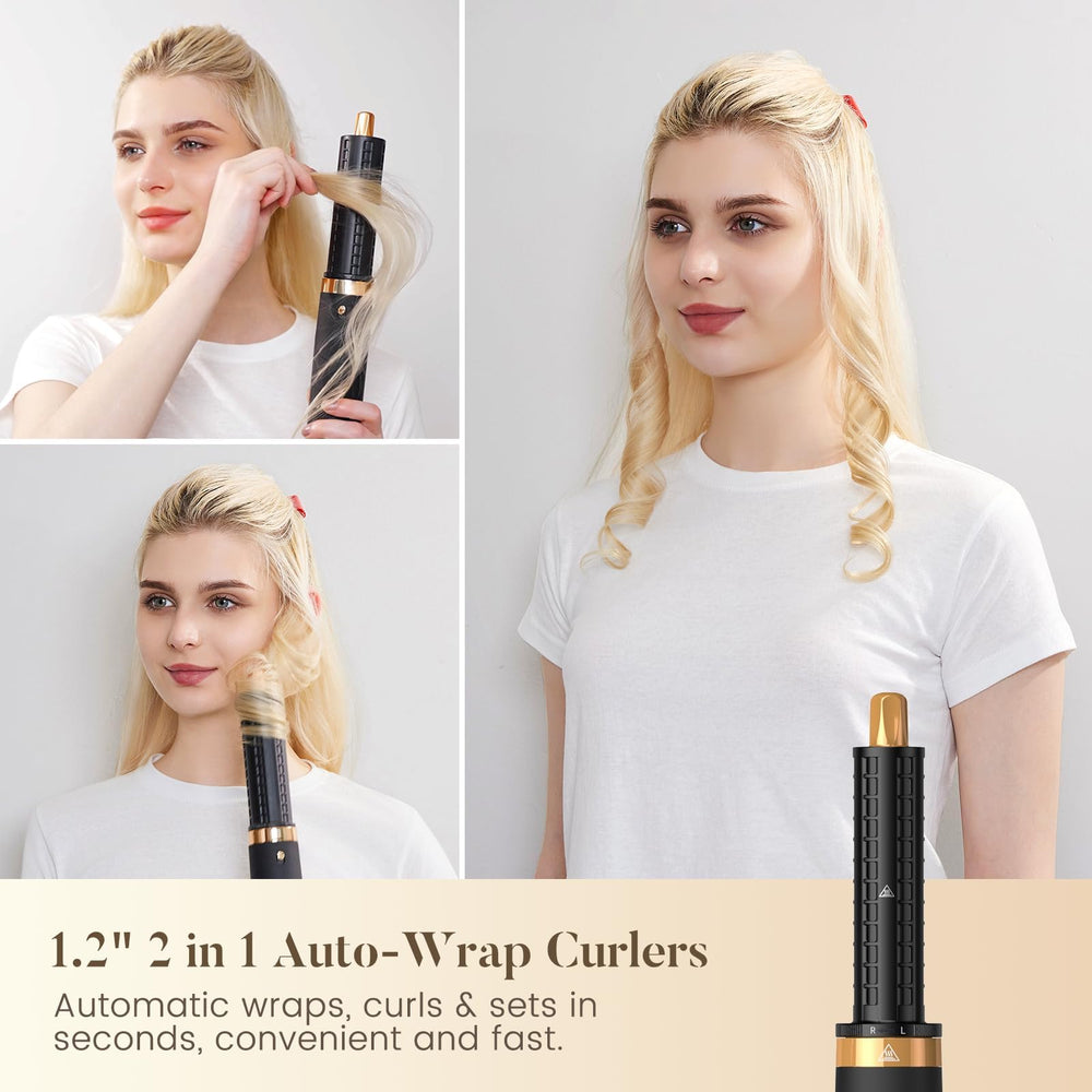 SUPGALIY Air Styler 5 in 1 premium black hot air brush adds volume
