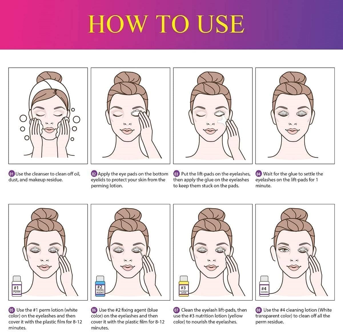 Supguder lash lift kit reusable pads support up to 15 perms.