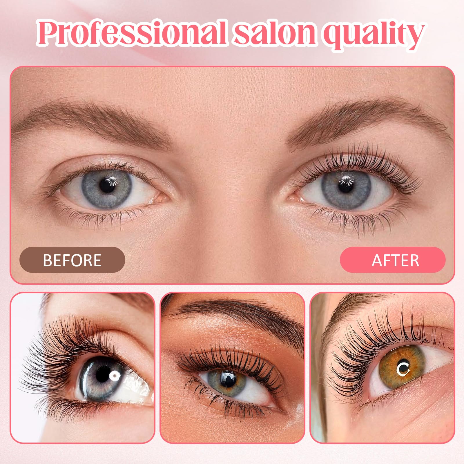 Supguder lash lift kit silicone pads demonstrate gentle curling for natural look.