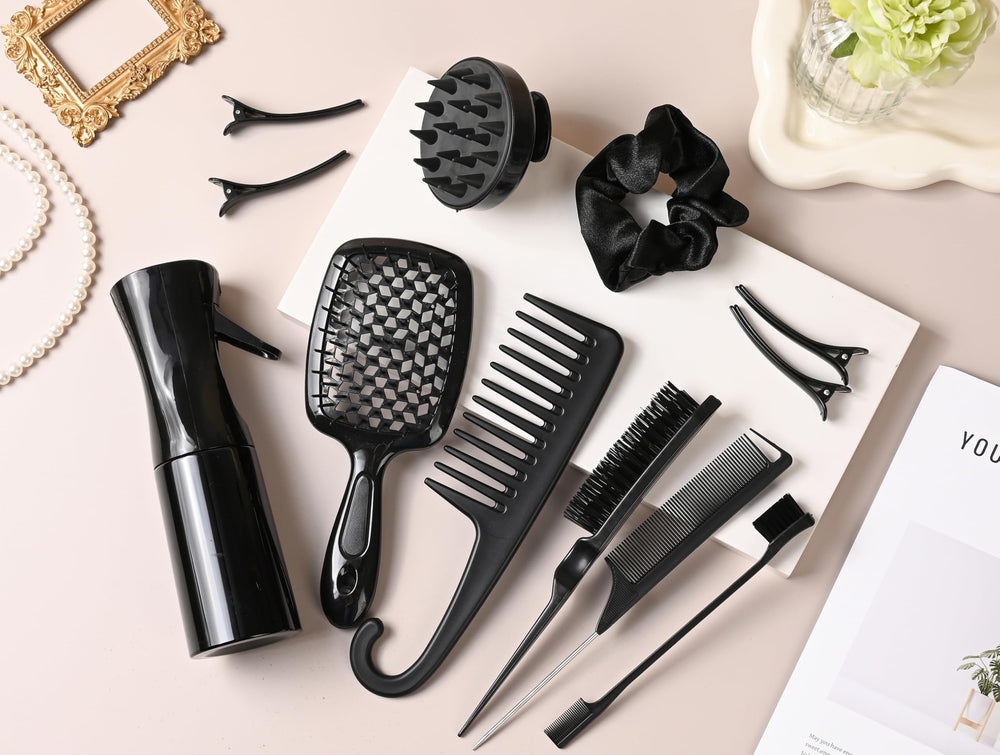SUPHOUSE bristle hair brush close-up shows gentle soft bristles for delicate hair.