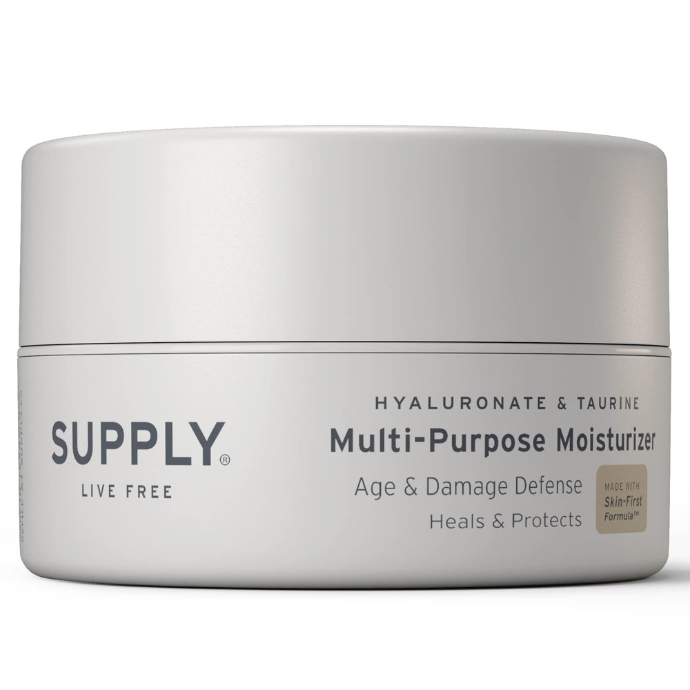 Supply Men’s Facial Moisturizer front jar for oil-free daily hydration.