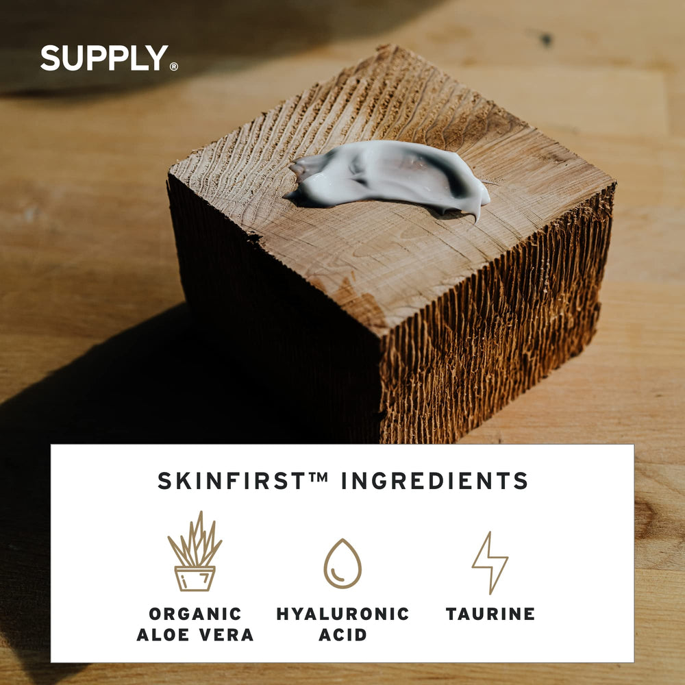 Supply Men’s Moisturizer Green Tea image highlights antioxidant-rich support.