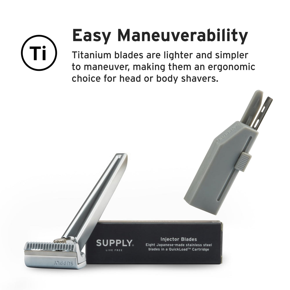 Supply Platinum razor pair ready for a smoother, enhanced shave.
