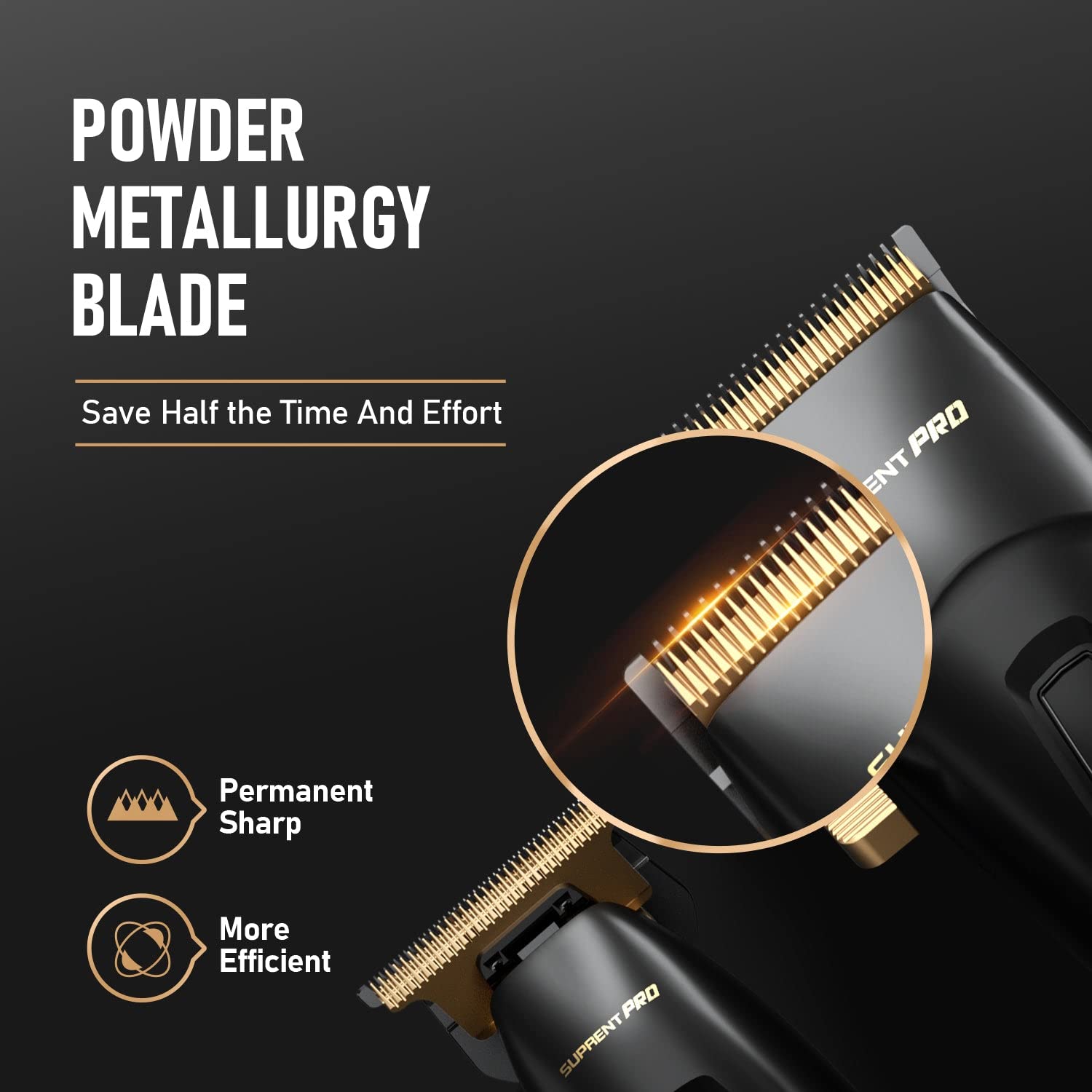 SUPRENT PRO barber trimmer with T-blade detailing in action for precise fades