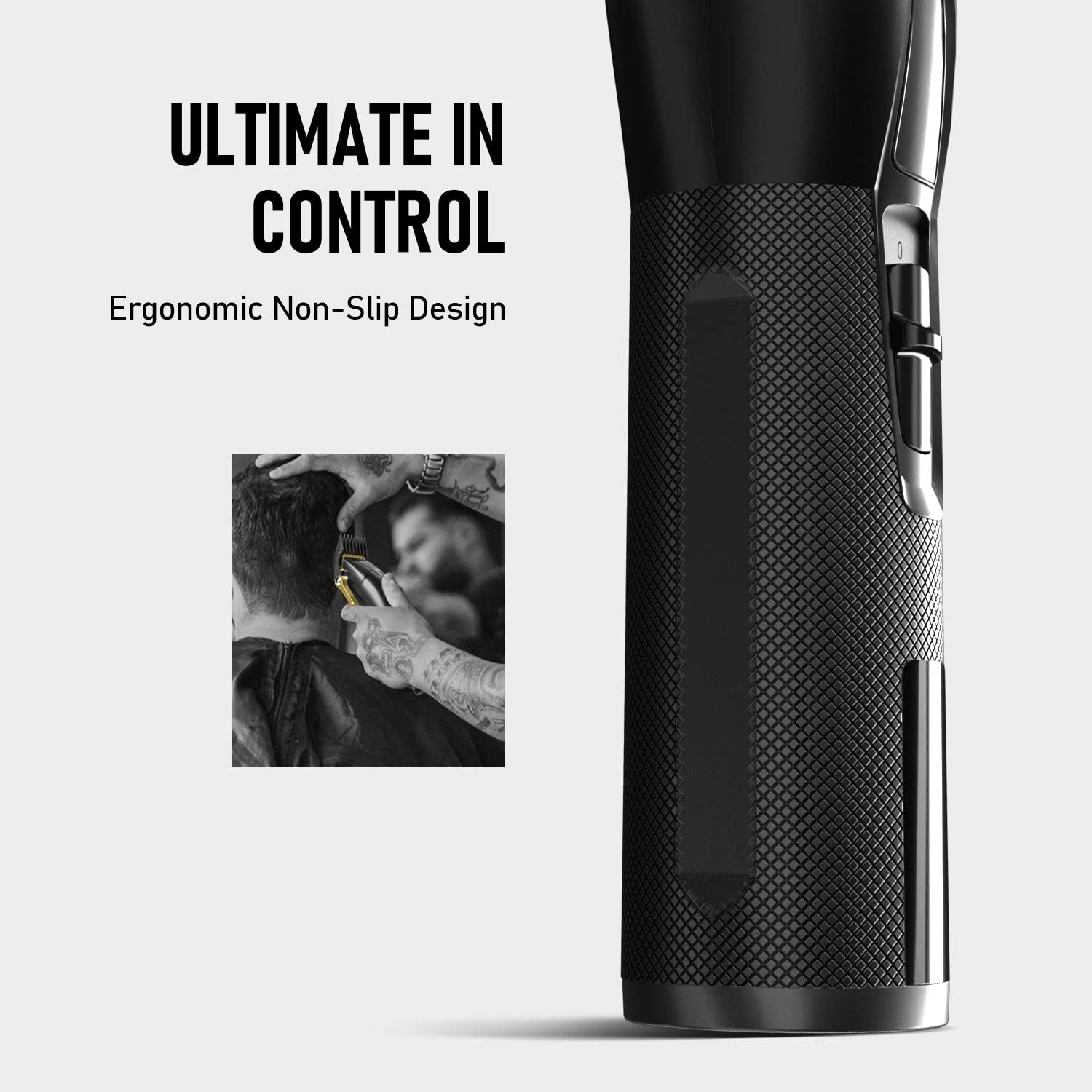 SUPRENT PRO knurled grip ready for secure control during salon work