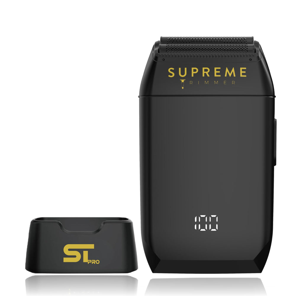 Supreme Trimmer Crunch STF602 performs face shave closeup for a smooth finish.