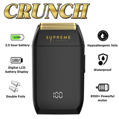 Supreme Trimmer Crunch STF602 head shave demonstrating smooth bald finish
