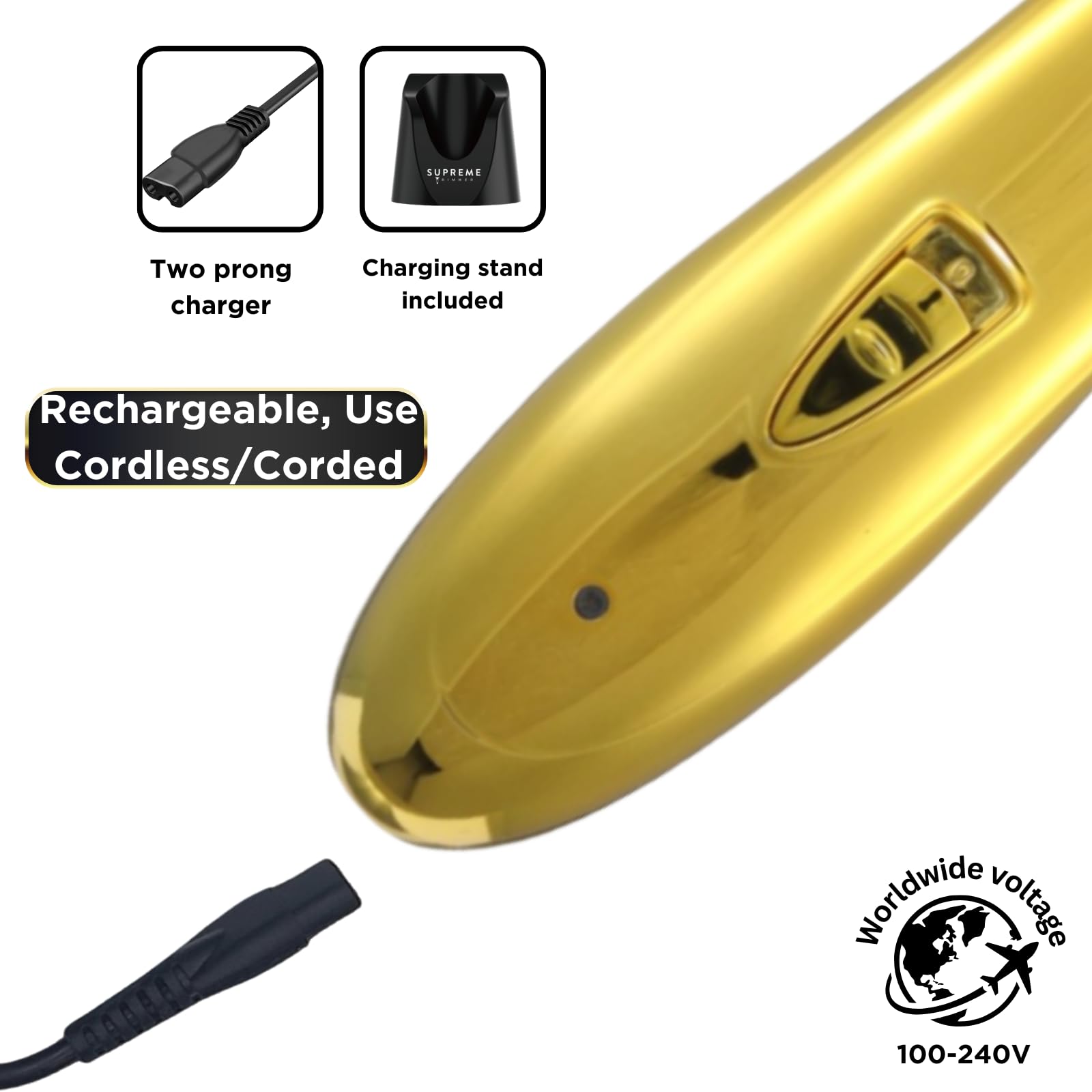Supreme Trimmer ST5200 cordless operation allows flexible grooming anywhere.