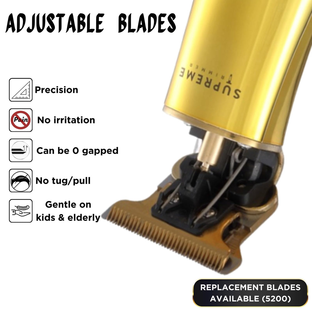 Supreme Trimmer ST5200 LED display shows battery status for on-the-go grooming.