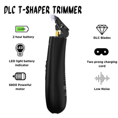 Supreme Trimmer T Shaper DLC blade close-up highlights smooth, snag-free cuts.