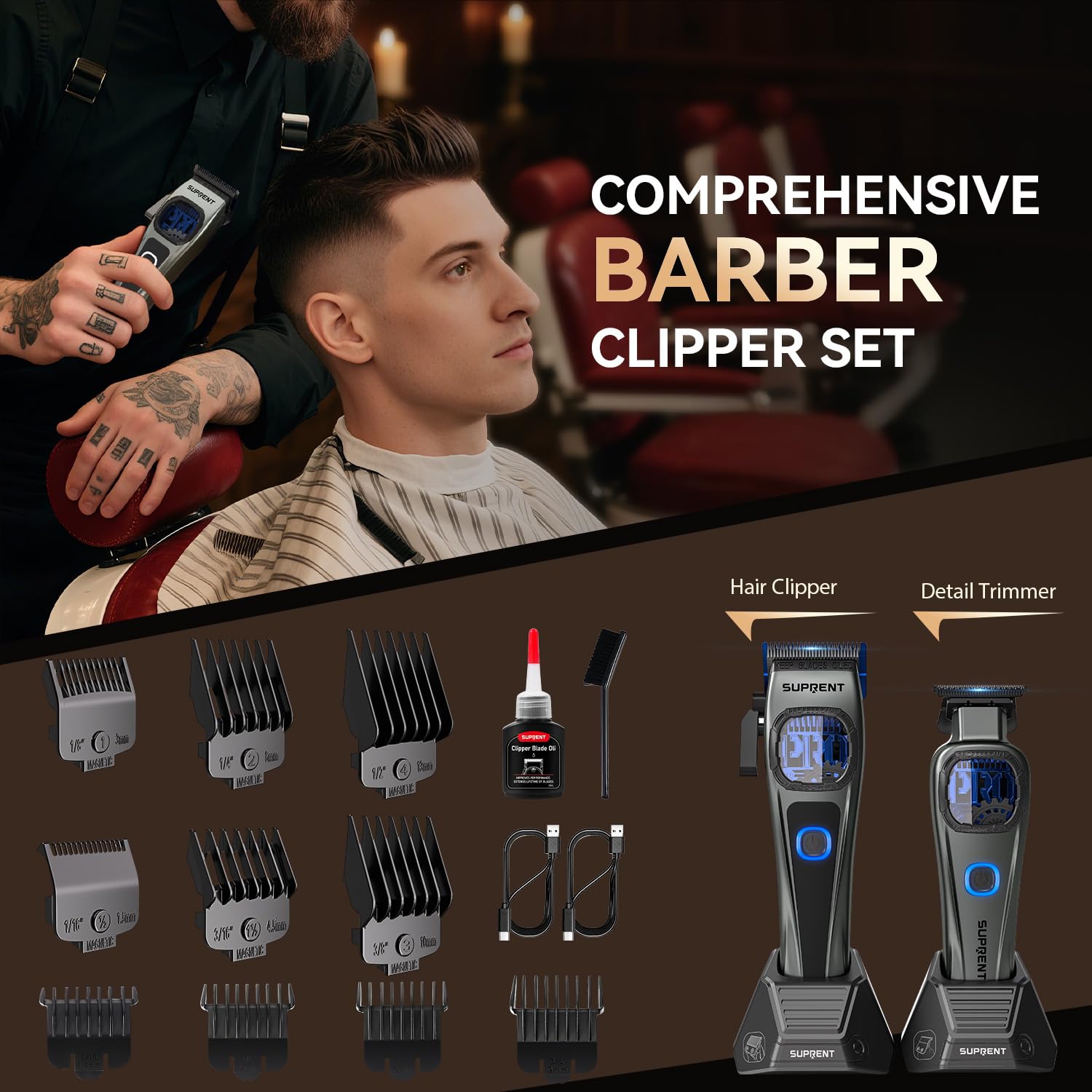 SUPRENT charging stand keeps your grooming setup organized and ready